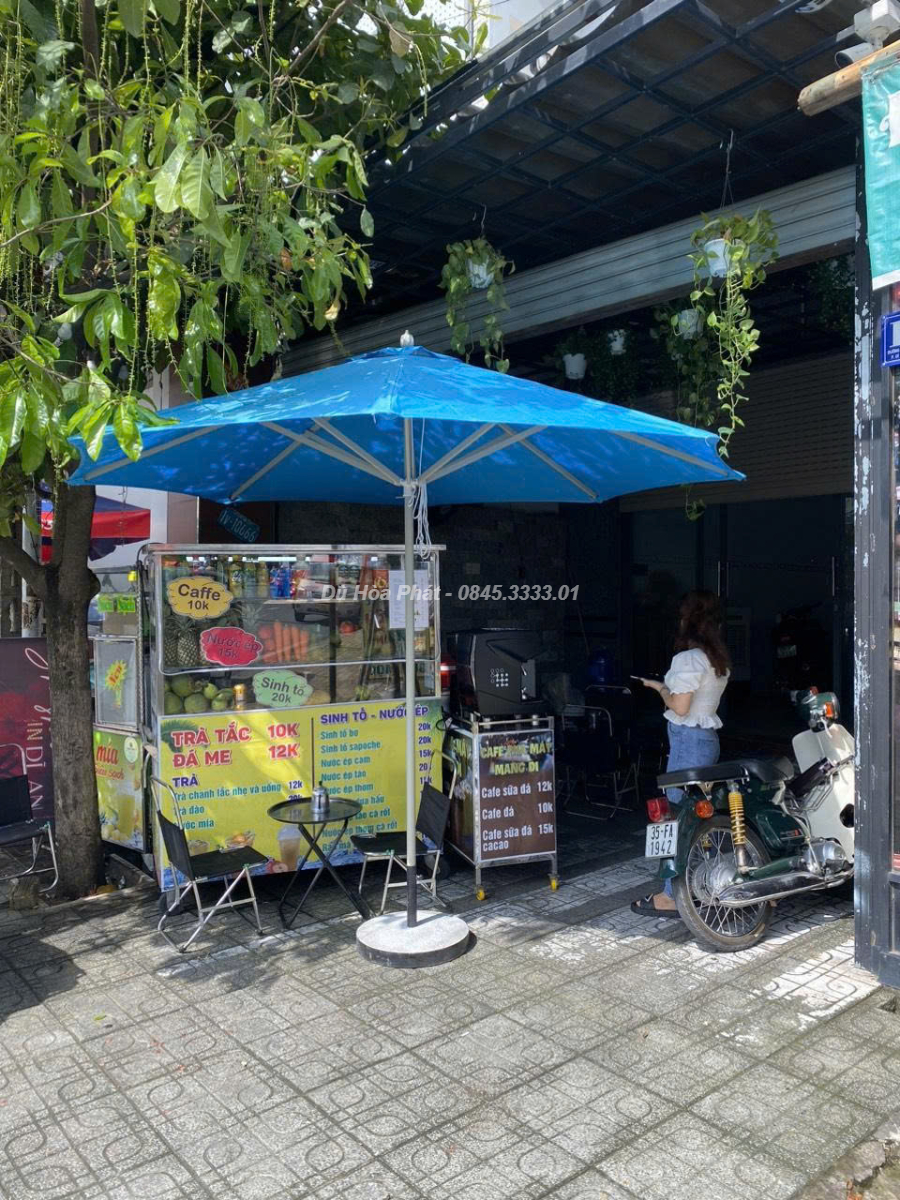 dù đứng tâm màu xanh