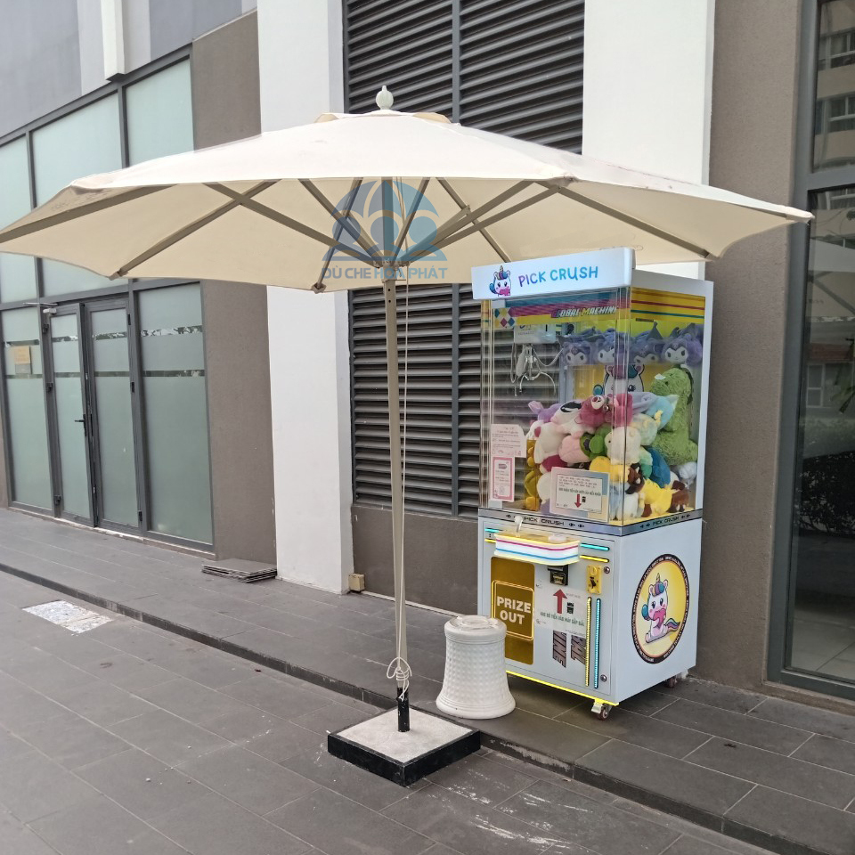 D&ugrave; đứng t&acirc;m tr&ograve;n 3m5, một tầng m&agrave;u trắng kem