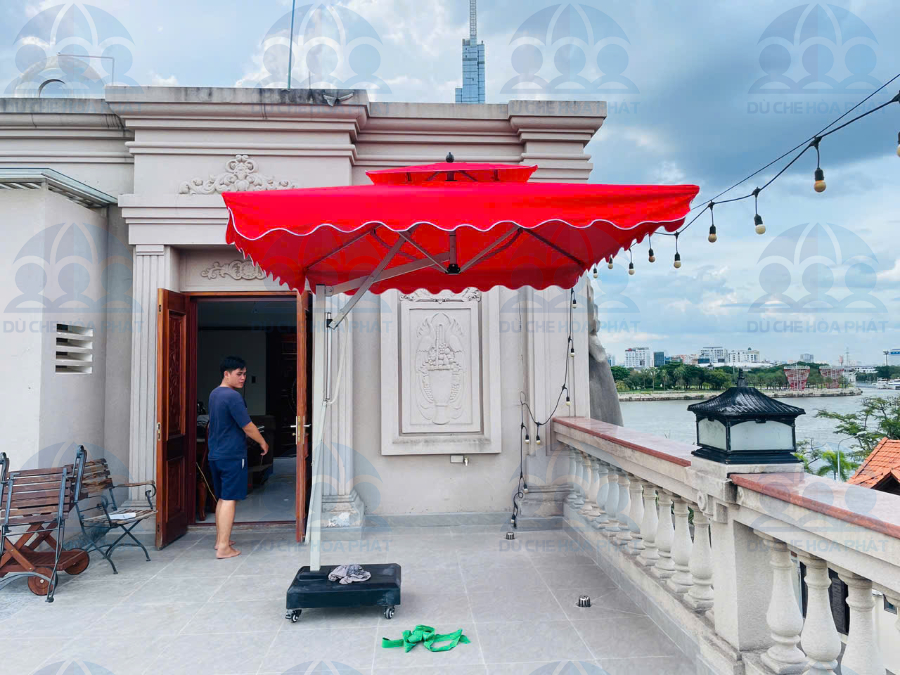 dù lệch tâm vuông 2 tầng