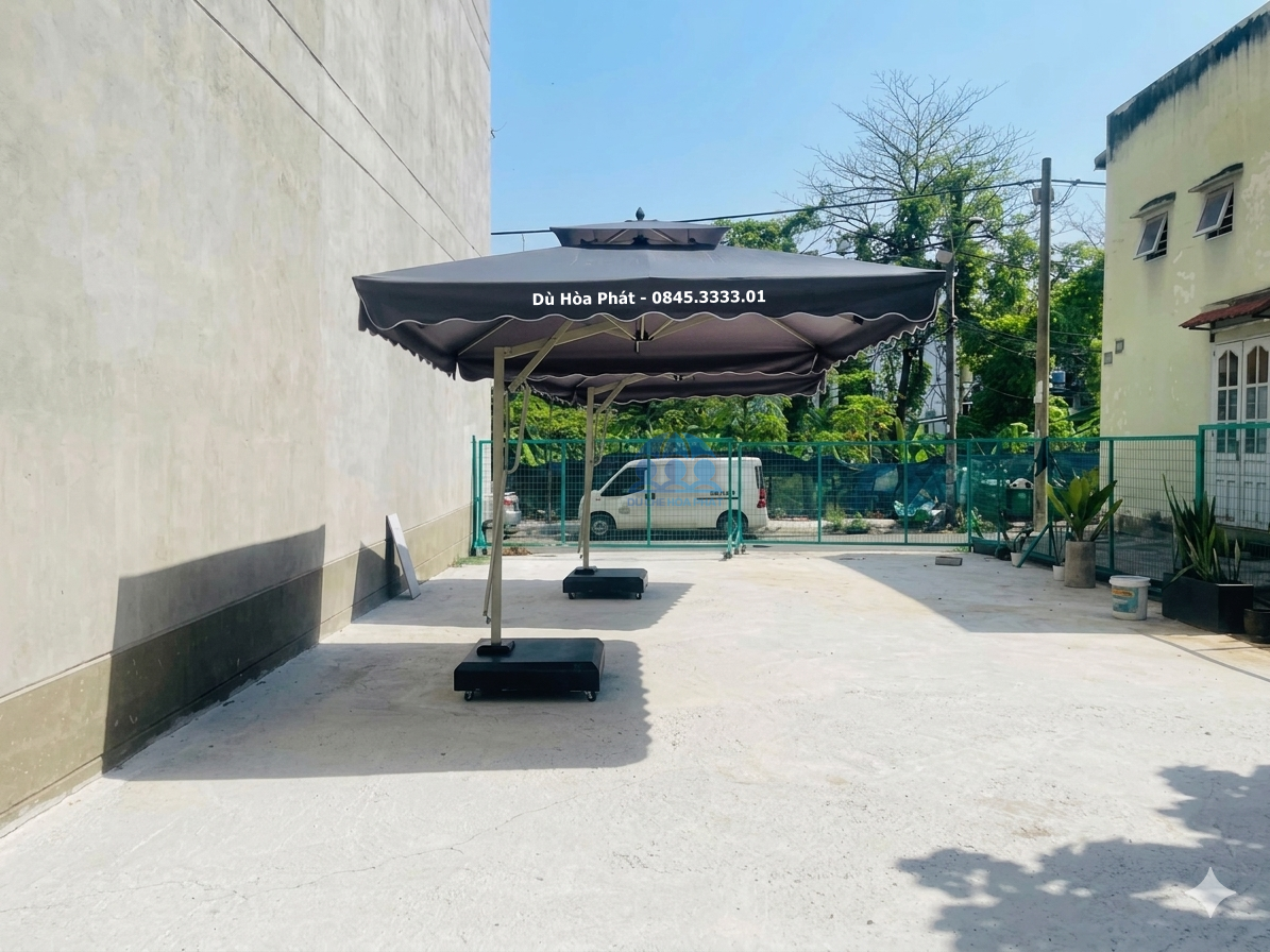 D&ugrave; lệch t&acirc;m vu&ocirc;ng 3m m&agrave;u x&aacute;m cho qu&aacute;n cafe